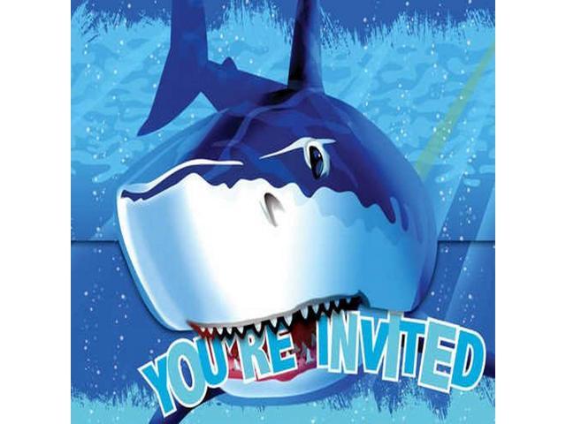 Shark Splash Invitations 8 Pack Paper Shark Birthday Party Invites Decorations 
