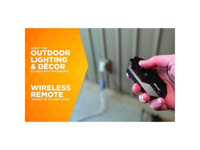 Woods 50125WD Indoor/Outdoor Wireless Remote Control Outlet Kit, Black