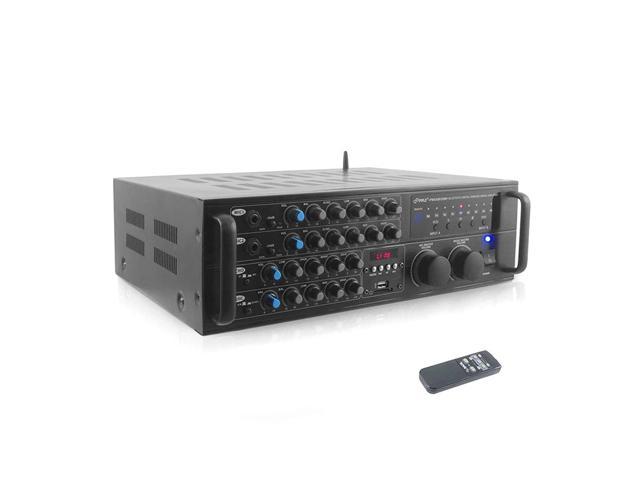 Dual Channel Bluetooth Mixing Amplifier - 2000W Rack Mount Karaoke Sound Mixer Audio Home Stereo Receiver Box System w/ RCA, USB, AUX - For Speaker, PA, Home Theater, Studio/Stage - Pyle PMXAKB2000