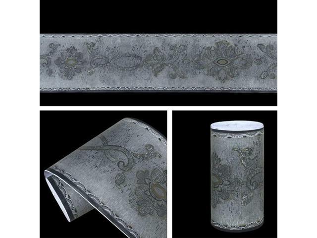 Yifely Gray Floral Wallpaper Border Peel and Stick ...