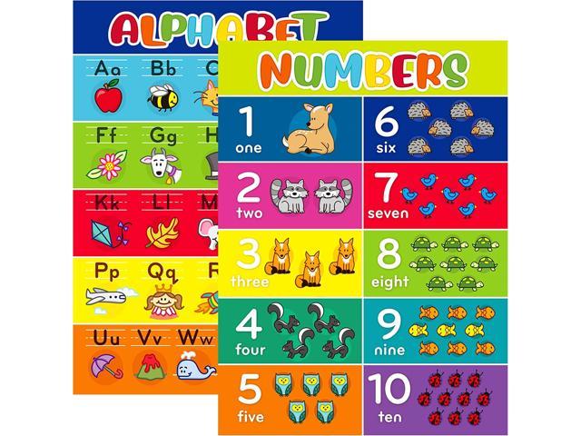 Youngever Alphabet, Numbers 1-10 Laminated Educational Posters for ...