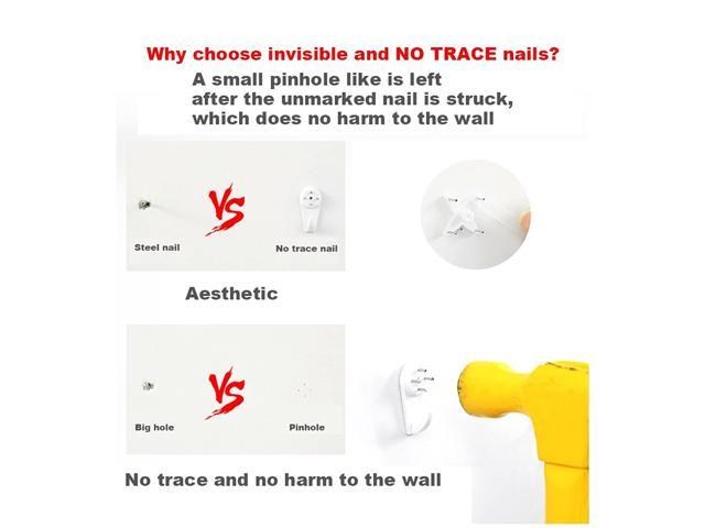 EuTengHao 43Pcs Invisible Nail Screws Wall Hooks No Trace Picture Hangers  Traceless Photo Hook Hardwall Drywall Picture Hooks Multi Function Heavy