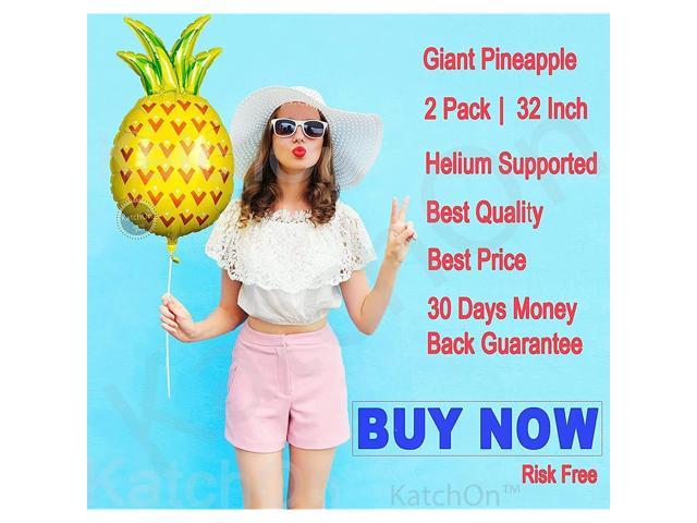 2ct Giant Pineapple Helium Balloons Decorations Pineapple Decor for Pineapple Party Decorations Fruit Balloons Helium Supported 32 Inch KATCHON Pineapple Balloon Party Supplies Luau Balloons 