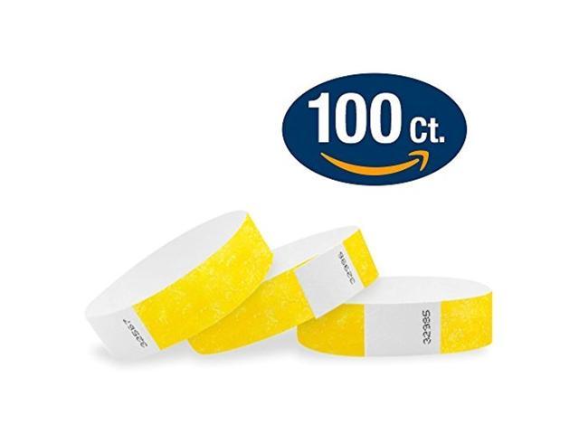 WristCo Neon Blue 3/4 Inch Voucher Detachable Stub 500 Count Paper Wristbands for Events