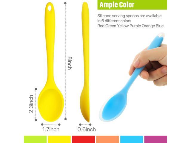 6 Pieces Small Multicolored Silicone Spoons Nonstick Kitchen Spoon Silicone  Serving Spoon Stirring Spoon For Kitchen Cooking Baking Stirring Mixing To