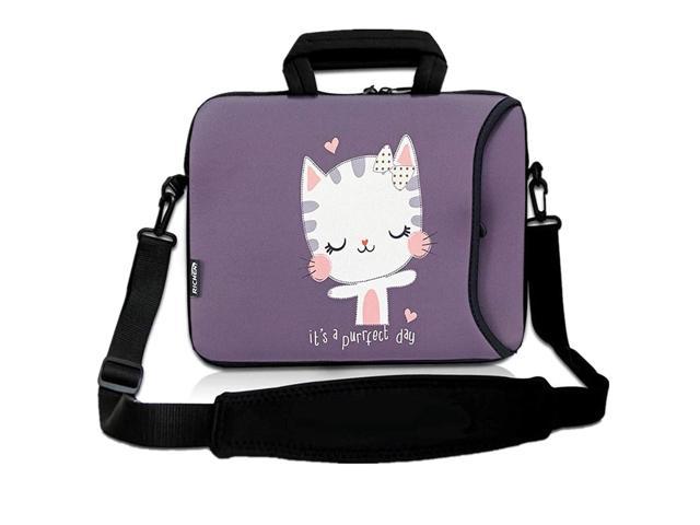 Laptop Sleeve Case 15 Inch Pattern Cute Violet Cats On Laptop Sleeve/Notebook Computer Pocket Case/Tablet Briefcase Carrying Bag