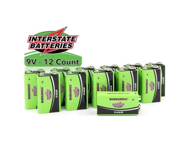 DRY0196 Workaholic Interstate Batteries 9 Volt All-Purpose Alkaline Battery 12 Pack 