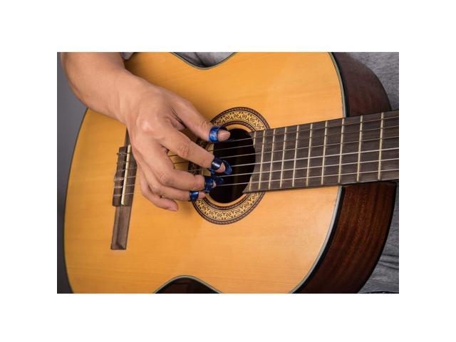Pili-Paradise Guitar Accessories 4 Guitar Slides 5 Pieces Guitar Picks and 4 Pieces Plastic Thumb & Finger Picks with Metal Box