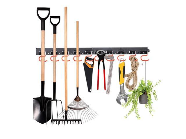 Mohoo 64 Inch Adjustable Storage System Wall Holders For Tools Mount Tool Organizer Garage Garden Heavy Duty Hanger With 4 Rails 16 Hooks Newegg Com Mohoo 64 Inch Adjustable Storage System, Garden Tool Holders For Garage