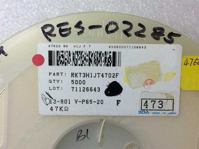 RK73H1JT4702F KOA RESISTOR 47 K 1/16W 1% Ceramic SMD 400 PIECES - Newegg.com