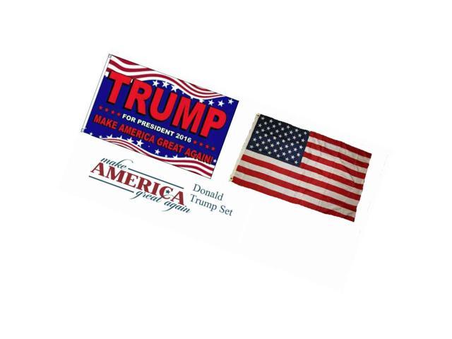 3x5 Donald Trump Red & Florida Gadsden Wholesale Flag Set 3'x5' 