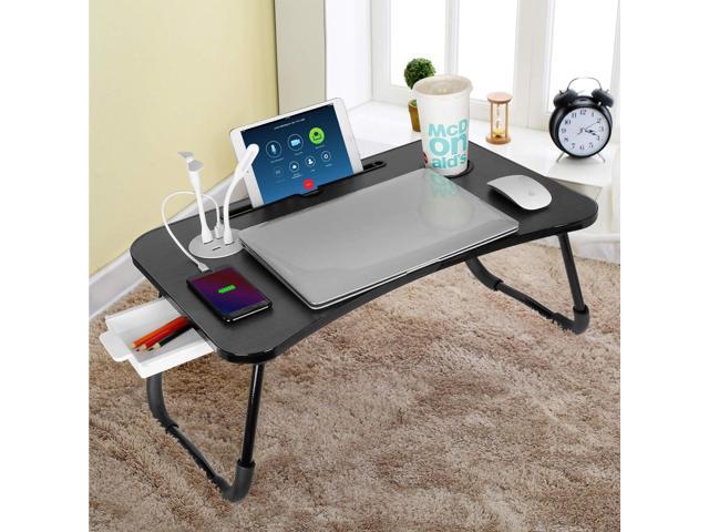 Zell Lap Desk, Laptop Table For Bed With Usb Charge Port Storage