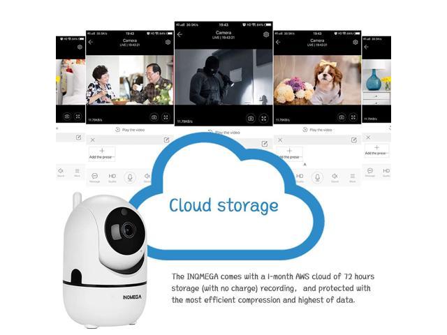 Night Vision INQMEGA FHD 1080P WiFi Home IP Camera Black Cloud Service Indoor Pan/Tilt 2.4Ghz Wireless Security Camera,Nanny cam with Auto Tracking Two Way Audio for Baby/Elder/Pet 