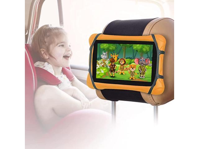 Tablet Holder for Car Headrest Fit All 7-10.5 Inch iPad Fire HD Tablets Equipped With Anti-Slip Strap And Holding Net 360° Angle-Adjustable Kindle Switch Tablet Mount for Kids In Car Back Seat 