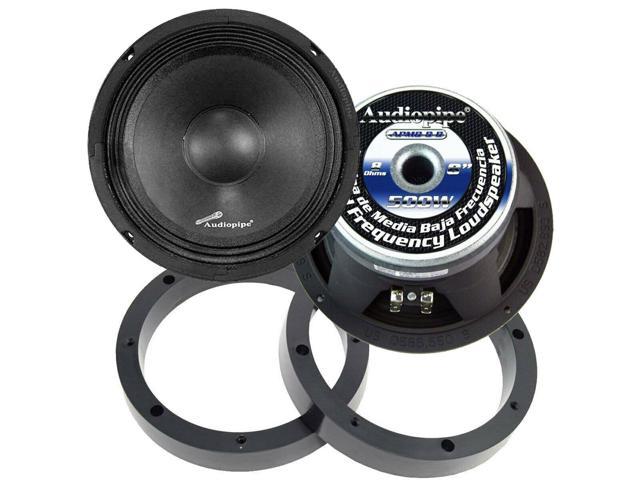 1 Pair 8" 500W Full Range Loud Speakers Low Mid Range Audiopipe APMB-8-B