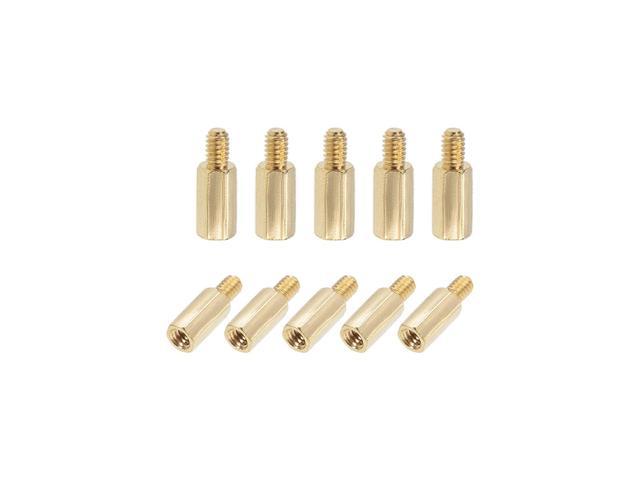 100Pcs Male to Female Threaded PCB Board Brass Pillars Standoff M2x6mm 