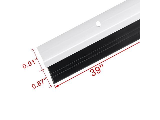 Approx 39-inch x 1.6-inch uxcell Door Bottom Sweep White Aluminum Alloy w 0.87-inch Black Rubber Strip 1000mmx40mm