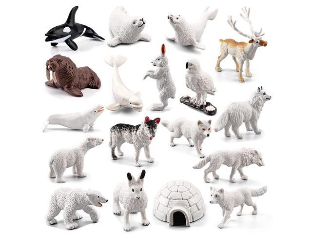 Mini Arctic Animals Figurines Set, 18Pcs Polar Animals Toy For Toddlers  Realistic Plastic Arctic Reindeer White Whale Polar Bear Arctic Fox Wolf  Figure Toy For Kids Diorama Birthday Gift | Party Supplies