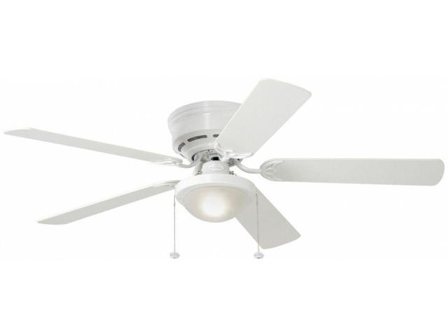 New Armitage 52 In White Indoor Flush Mount Ceiling Fan Led