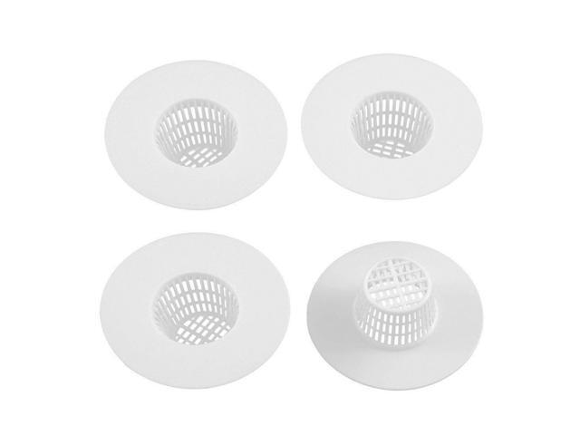 Uxcell Bathroom Plastic Drain Hair Stopper Strainers Sink Drainer White 4pcs Newegg Com