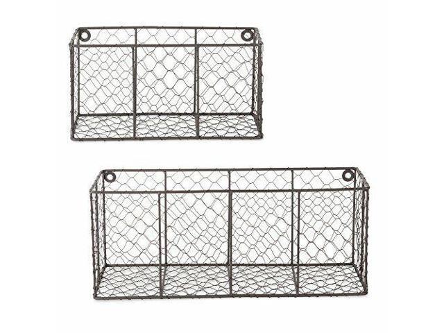 Dii Farmhouse Vintage En Wire Wall Basket Set Of 2 Assorted Rustic Bronze Newegg Com