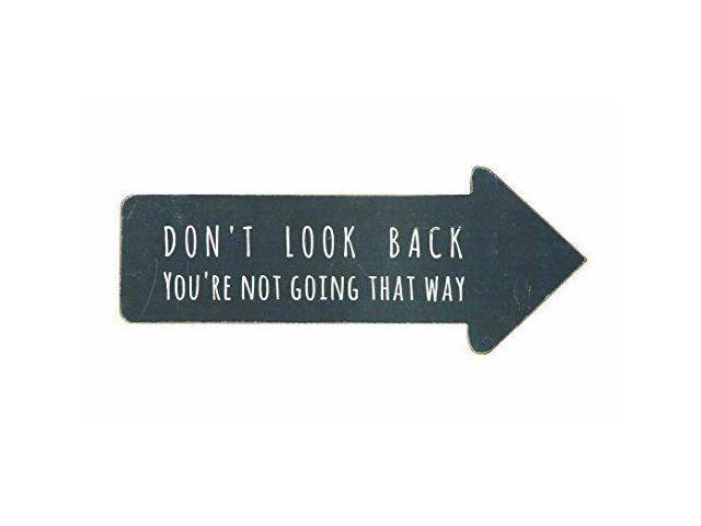Creative Co Op Wood Arrow Shape Dont Look Back Wall Decor New