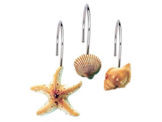 Seashell Shower Curtain Hooks Bathroom Beach Shell Decor Set Of