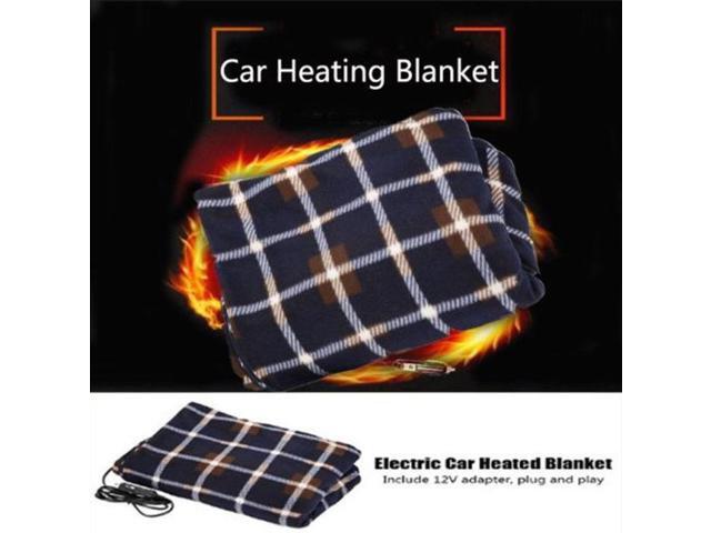 Electric Car Blanket Heated 12V Fleece Travel Throw Fleece Cosy Warm Winter USA