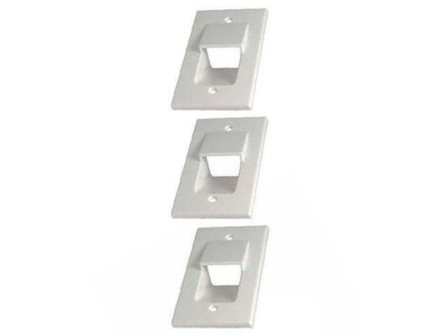 1-Gang Recessed Wall Plate Low Voltage Pass Through HDMI Audio Video White