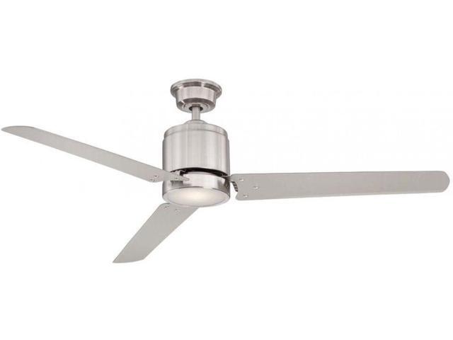 60 In Modern Brushed Nickel Ceiling Fan Led Light Remote Control Silver Large Newegg Com