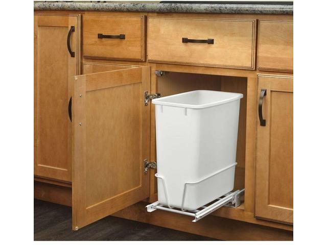 Pull Out Trash Can 20 Quart Universal Design Under Sink White Pull Out Trash Can 20 Quart Universal