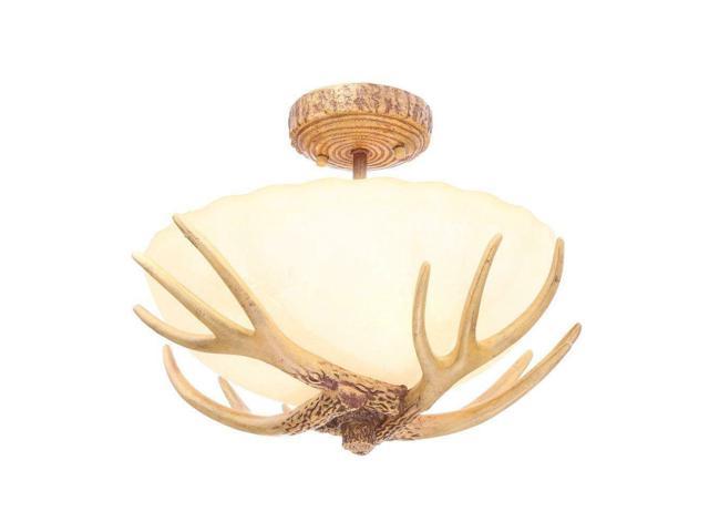 Antler Semi Flush Mount Light Fixture Ceiling Lamp Rustic Lighting