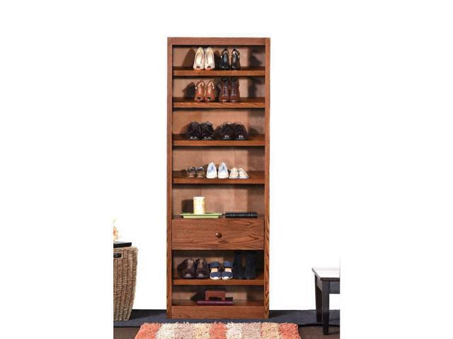Concepts In Wood Shoe Rack With Drawer Dry Oak Finish Newegg Com