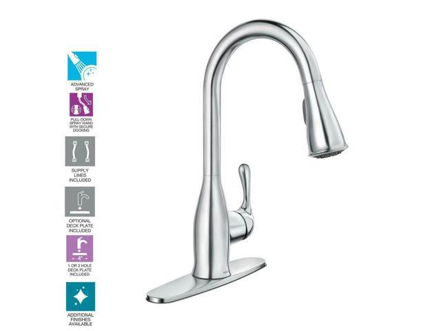 Moen Kaden Single Handle Pull Down Sprayer Kitchen Faucet In