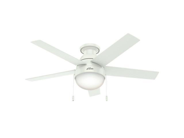 Hunter 46 In Anslee Low Profile Ceiling Fan W Light Fresh White