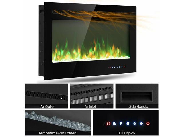36 Electric Fireplace Recessed Wall Mounted 750w 1500w W