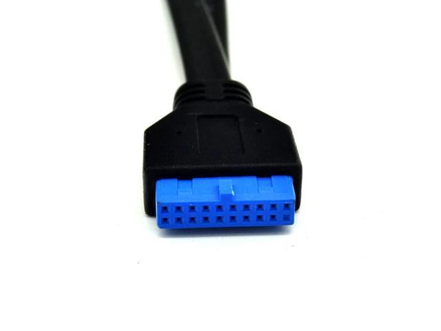 Cable Length: Hole Space22mm-1m, Color: Black Computer Cables USB 3.0 Cable Jack USB HUB Male to Female 19Pin Header 2X USB3.0 Extension Cable with Screw Panel Mount for Desktops Computer 
