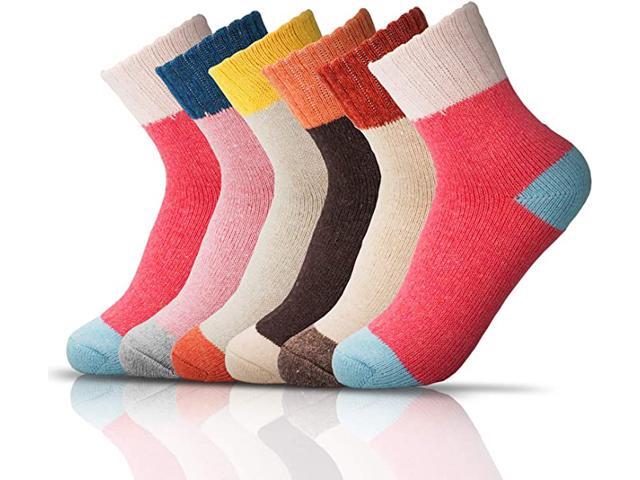 6 Pairs Wool Socks Mens Winter Warm Thick Soft Casual Knit Socks