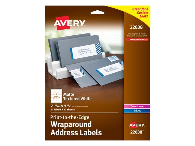 Photo 1 of Avery Rectangle Labels 7.85 x 1.75 Textured White 50/Pack 22838
