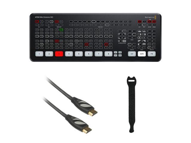 Blackmagic Design ATEM Mini Extreme ISO Bundle with HDMI Cable with Ethernet & 10-Pack Straps