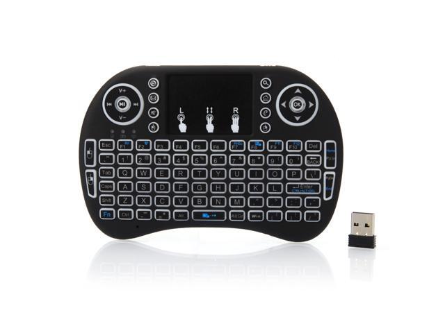 MINI i8 2.4GHz 3-color Backlight Wireless Keyboard with Touchpad Black