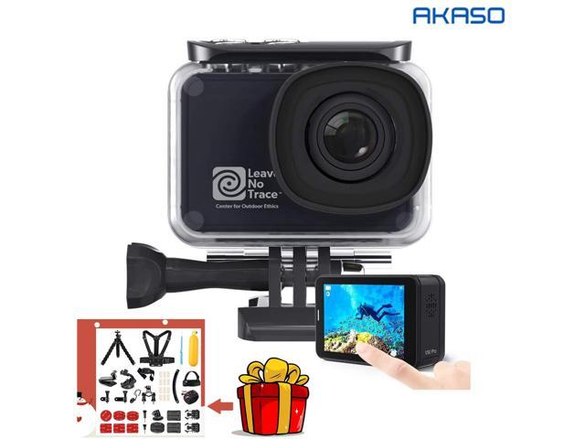 Akaso V50 Pro Leave No Trace Special Edition Action Camera Touch Screen 4k60 Waterproof Camera Features Eis And Wi Fi Remote Control Sports Camera With 3 Batteries Wrist Strap And Accessory Kit