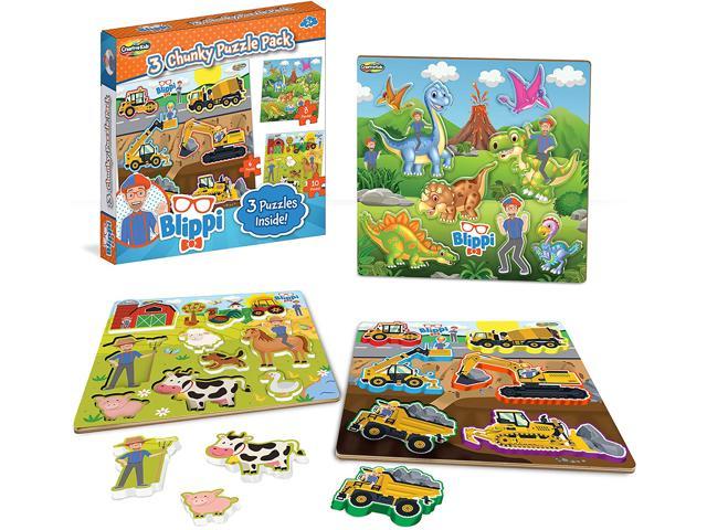 Wooden Jigsaw Puzzle Farm Animals Vehicles And Pets for Kids Ages 2 Lot Of 3 