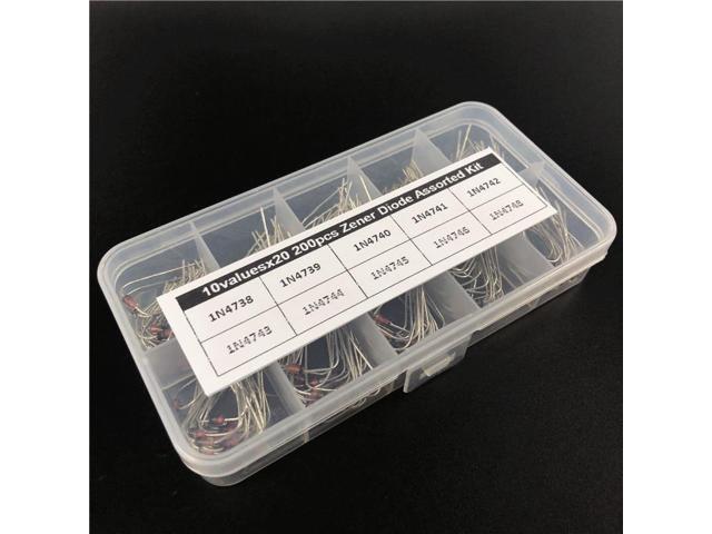 20Values x20 400pcs Zener Diode Assortment Electronic kit 1N4728~1N4748 1W DO-41 with 2 Storage Box