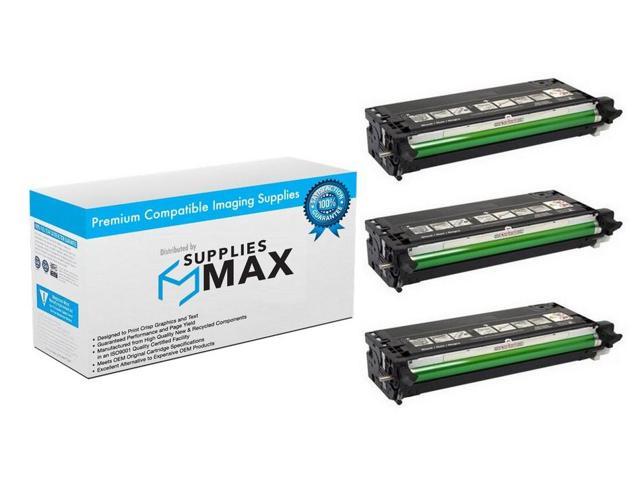 SuppliesMAX Compatible Replacement for Dell 3110CN/3115CN Black Toner  Cartridge (3/PK-8000 Page Yield) (XG725_3PK) 