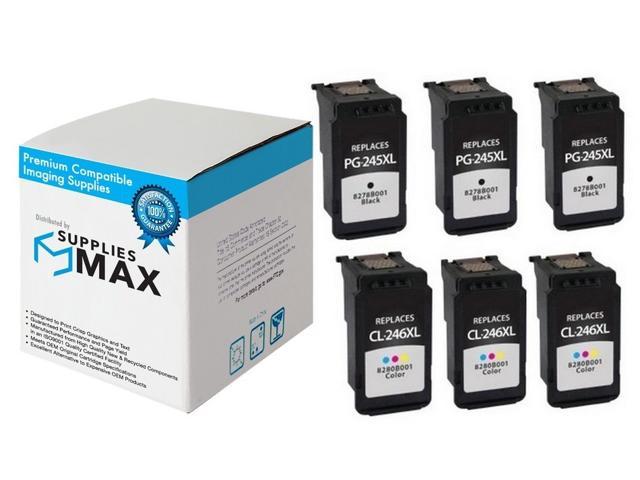 Suppliesmax Compatible Replacement For Canon Pixma Ip Mg 24 2550 3050 Mx 490 495 Tr 45 4551 High Yield Inkjet Combo Pack 3 Black 3 Color Pg 245xl 3pk Cl 246xl 3pkmp Newegg Com