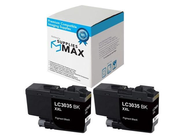 SuppliesMAX Compatible Replacement for Brother DCP-J1100//MFC-J805//J815//J995//J1300DW Black Ultra High Yield Inkjet LC-3035XXLBKBP2 2//PK-6000 Page Yield