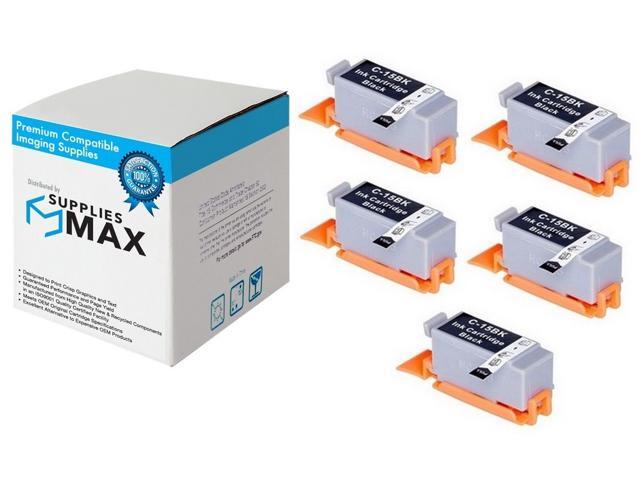 8190A007 2//PK-185 Page Yield BCI-15BK SuppliesMAX Compatible Replacement for Canon i70//i80//PIXUS 50i//80i//IP-90V Black Inkjet