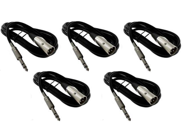 4x XLR 3pin Male To 1/4" 6.35mm Stereo Male Plug Microphone Adapter Connector 