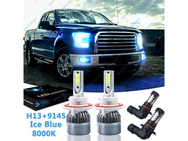 9145 Fog Light for Ford F-150 04-14 3800W 4x COB Combo H13 LED Headlight Hi/low